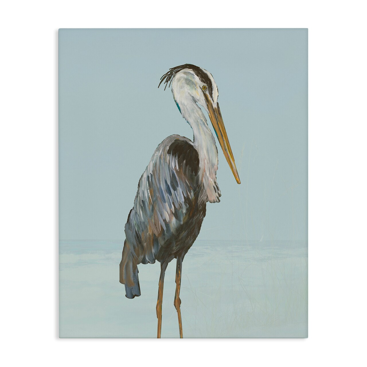 Stupell Industries Coastal Pelican Muted Blue Canvas, design by Julie DeRice